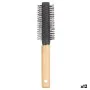 Round Brush Brown Black Wood Silicone Plastic (12 Units) by Berilo, Hairbrushes - Ref: S3631753, Price: 19,05 €, Discount: %