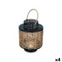 Lantern Black Metal 17 x 23 x 17 cm (4 Units) Rattan by Gift Decor, Candelabras and candle holders - Ref: S3631859, Price: 29...