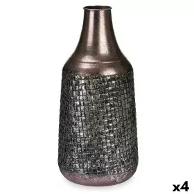 Vaso Prateado Metal 21 x 44 x 21 cm (4 Unidades) Com relevo de Gift Decor, Jarrões - Ref: S3631888, Preço: 57,09 €, Desconto: %