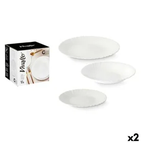 Set de Vajilla Blanco Vidrio (2 Unidades) 18 Piezas de Vivalto, Vajillas combinadas - Ref: S3631911, Precio: 34,34 €, Descuen...