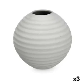 Vaso Cinzento Cerâmica 25 x 25 x 25 cm (3 Unidades) Esfera de Gift Decor, Jarrões - Ref: S3631943, Preço: 32,38 €, Desconto: %