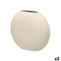 Jarrón Beige Cerámica 36 x 34 x 16 cm (2 Unidades) Circular de Gift Decor, Jarrones - Ref: S3631949, Precio: 28,87 €, Descuen...