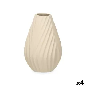 Vase Beige Ceramic 21 x 31 x 21 cm (4 Units) Stripes by Gift Decor, Vases - Ref: S3631957, Price: 44,89 €, Discount: %