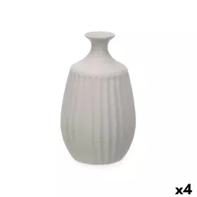 Vase Grau aus Keramik 19 x 31 x 19 cm (4 Stück) Streifen von Gift Decor, Vasen - Ref: S3631962, Preis: 44,89 €, Rabatt: %