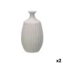 Vase Grau aus Keramik 21 x 39 x 21 cm (2 Stück) Streifen von Gift Decor, Vasen - Ref: S3631966, Preis: 25,48 €, Rabatt: %