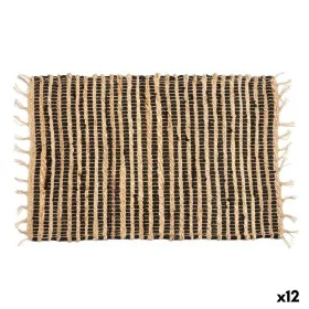 Tapis Noir Naturel Rayures 60 x 1 x 90 cm (12 Unités) de Gift Decor, Tapis - Réf : S3631993, Prix : 64,58 €, Remise : %