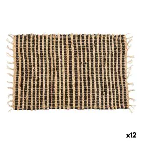 Tapis Noir Naturel Rayures 60 x 1 x 90 cm (12 Unités) de Gift Decor, Tapis - Réf : S3631993, Prix : 64,58 €, Remise : %