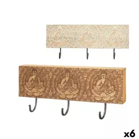 Wall mounted coat hanger Mango wood 38 x 16 x 5 cm (6 Units) Buddha by Gift Decor, Wall Coat Racks - Ref: S3632037, Price: 33...