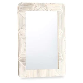 Wall mirror White Brown Mango wood Curve 90 x 60 x 2 cm by Gift Decor, Wall-Mounted Mirrors - Ref: S3632048, Price: 59,82 €, ...