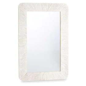 Miroir mural Blanc Marron Bois de manguier Rayures 90 x 60 x 2 cm de Gift Decor, Miroirs muraux - Réf : S3632049, Prix : 59,8...