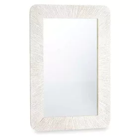 Wall mirror White Brown Mango wood Stripes 90 x 60 x 2 cm by Gift Decor, Wall-Mounted Mirrors - Ref: S3632049, Price: 57,43 €...