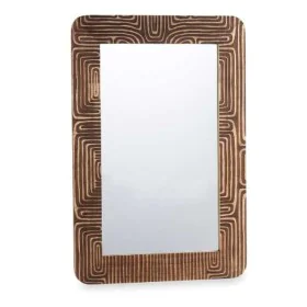 Wall mirror Brown Mango wood Curve 90 x 60 x 2 cm by Gift Decor, Wall-Mounted Mirrors - Ref: S3632054, Price: 59,82 €, Discou...