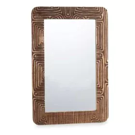 Miroir mural Marron Bois de manguier Courbe 90 x 60 x 2 cm de Gift Decor, Miroirs muraux - Réf : S3632054, Prix : 57,43 €, Re...