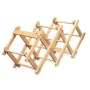 Folding Bottle Rack Natural Bamboo 54 x 15 x 21,5 cm (6 Units) by Kinvara, Shelves and supports - Ref: S3632061, Price: 36,00...