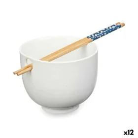 Bowl White Bamboo 24 x 10,7 x 13,3 cm Toothpicks asiatico/oriental (12 Units) by Kinvara, Bowls and large cups - Ref: S363207...