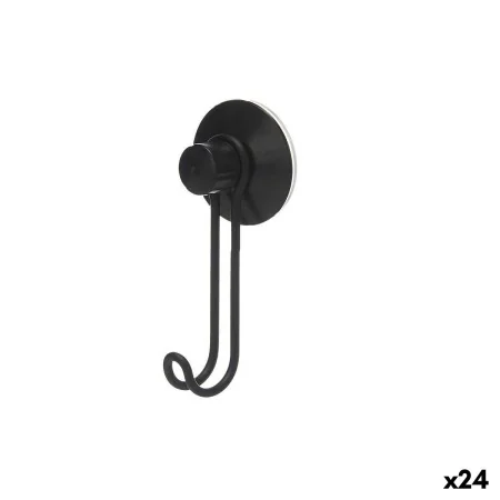 Hook for hanging up Black Steel ABS 6 x 13 x 4 cm (24 Units) by Berilo, Robe Hooks - Ref: S3632304, Price: 39,98 €, Discount: %