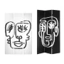 Folding screen White Black Canvas 122 x 2,5 x 180 cm Face by Gift Decor, Panel Screens - Ref: S3632327, Price: 58,89 €, Disco...