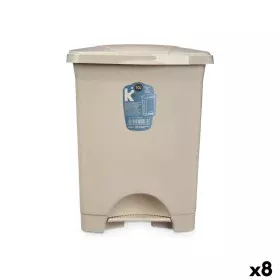 Papeleira com Pedal Bege Plástico 10 L (8 Unidades) de BigBuy Home, Papeleiras - Ref: S3632349, Preço: 43,92 €, Desconto: %