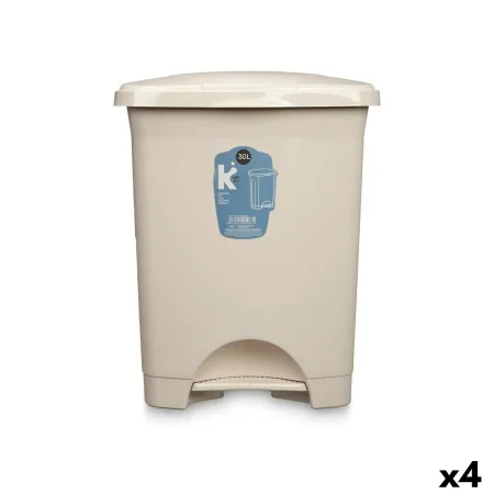 Poubelle à pédale Beige Plastique 30 L (4 Unités) de BigBuy Home, Corbeilles à papier - Réf : S3632357, Prix : 49,72 €, Remis...