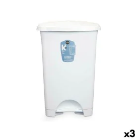 Pedal bin White Plastic 50 L (3 Units) by BigBuy Home, Wastebaskets - Ref: S3632359, Price: 46,33 €, Discount: %