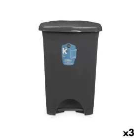 Poubelle à pédale Anthracite Plastique 50 L (3 Unités) de BigBuy Home, Corbeilles à papier - Réf : S3632363, Prix : 46,33 €, ...