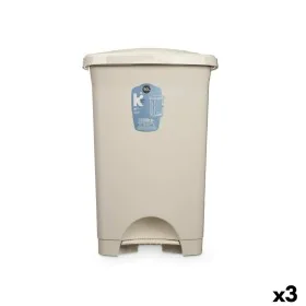 Pedal bin Beige Plastic 50 L (3 Units) by BigBuy Home, Wastebaskets - Ref: S3632365, Price: 45,59 €, Discount: %