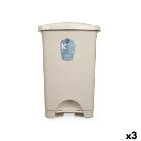 Papeleira com Pedal Bege Plástico 50 L (3 Unidades) de BigBuy Home, Papeleiras - Ref: S3632365, Preço: 45,59 €, Desconto: %