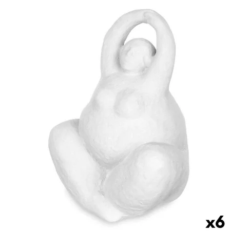 Figura Decorativa Blanco Dolomita 14 x 18 x 11 cm (6 Unidades) Mujer Yoga de Gift Decor, Coleccionables - Ref: S3632393, Prec...