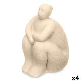 Figura Decorativa Bege Dolomite 18 x 30 x 19 cm (4 Unidades) Mulher Sentado de Gift Decor, Colecionáveis - Ref: S3632411, Pre...