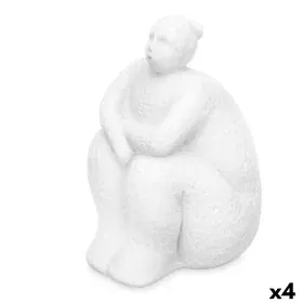 Figurine Décorative Blanc Dolomite 18 x 30 x 19 cm (4 Unités) Femme Assis de Gift Decor, Pièces de collection - Réf : S363241...