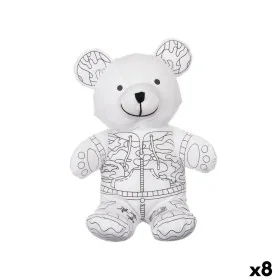 Colouring Plush White Black Cloth 17 x 21 x 12 cm Bear (8 Units) by Pincello, Painting - Ref: S3632471, Price: 44,64 €, Disco...