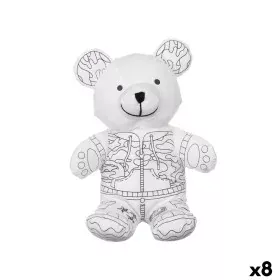 Peluche da Colorare Bianco Nero Stoffa 17 x 21 x 12 cm Orso (8 Unità) di Pincello, Kit di pittura - Rif: S3632471, Prezzo: 44...