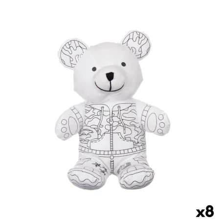 Colouring Plush White Black Cloth 17 x 21 x 12 cm Bear (8 Units) by Pincello, Painting - Ref: S3632471, Price: 43,92 €, Disco...