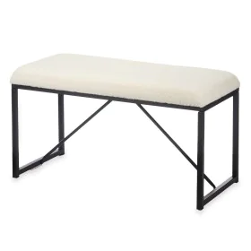 Bench White Metal Cloth 81 x 42 x 38 cm by Gift Decor, Chairs - Ref: S3632511, Price: 48,38 €, Discount: %