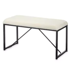 Banc Blanc Métal Tissu 81 x 42 x 38 cm de Gift Decor, Chaises - Réf : S3632511, Prix : 48,38 €, Remise : %