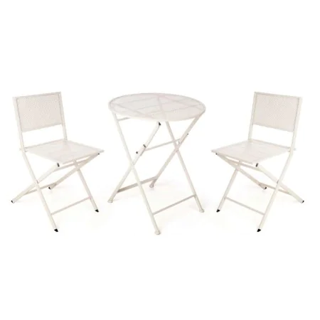 Conjunto de mesa com 2 cadeiras Branco de Ibergarden, Conjuntos de mobiliário de jardim - Ref: S3632712, Preço: 91,09 €, Desc...