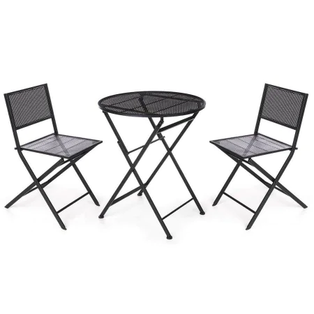 Conjunto de mesa com 2 cadeiras Preto de Ibergarden, Conjuntos de mobiliário de jardim - Ref: S3632713, Preço: 91,09 €, Desco...