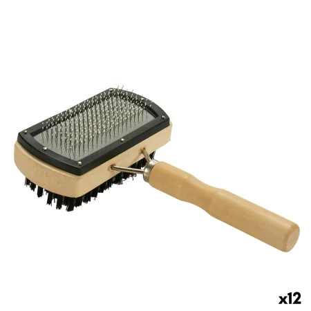 Dog Brush Brown Grey 10 x 17 x 5 cm Double (12 Units) by Mascow, Brushes - Ref: S3632861, Price: 19,05 €, Discount: %