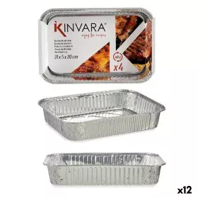 Set of trays Aluminium 31,5 x 20,5 x 5,8 cm 4 Pieces (12 Units) by Kinvara, Disposable moulds - Ref: S3632866, Price: 19,66 €...