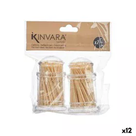 Toothpick holder Brown Transparent Wood Methacrylate 4,5 x 4,5 x 7,5 cm 2 Pieces (12 Units) by Kinvara, Chopsticks - Ref: S36...