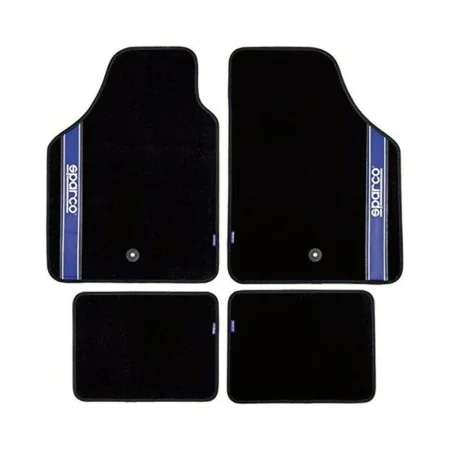 Conjunto de Tapetes de Carro Sparco Strada 2012 B Universal Preto/Azul (4 pcs) de Sparco, Tapetes antiderrapantes - Ref: S370...