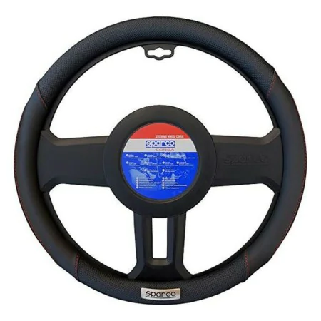 Forro para o Volante Sparco SPC1113BK Preto Vermelho (Ø 36 - 38 cm) de Sparco, Volantes e eixos de volante - Ref: S3701041, P...