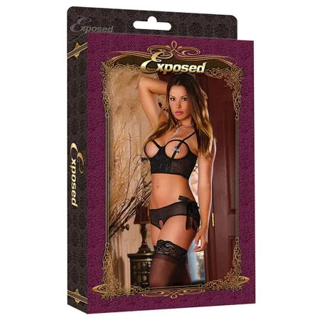 Underwear Set Exposed Black (S) by Exposed, Lingerie Sets - Ref: S4005085, Price: 34,76 €, Discount: %