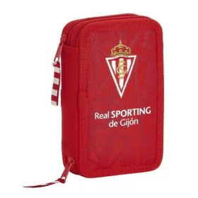 Doppel-Federtasche Real Sporting de Gijón Rot 12.5 x 19.5 x 4 cm (28 Stücke) von Real Sporting de Gijón, Federmäppchen - Ref:...