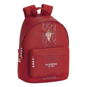 Zaino per Portatile Real Sporting de Gijón 14,1'' Rosso 31 x 41 x 16 cm di Real Sporting de Gijón, Borse e custodie per lapto...