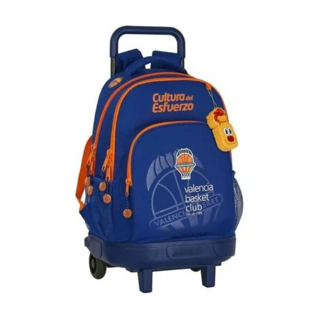 School Rucksack with Wheels Compact Valencia Basket M918 Blue Orange (33 x 45 x 22 cm) by Valencia Basket, Children's Backpac...