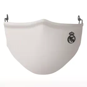 Masque en tissu hygiénique réutilisable Real Madrid C.F. SF430915 Blanc de Real Madrid C.F., Produits jetables - Réf : S43036...