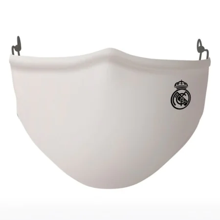 Máscara Higiénica em Tecido Reutilizável Real Madrid C.F. SF430915 Branco de Real Madrid C.F., Descartáveis - Ref: S4303691, ...