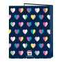 Carpeta de anillas Benetton Corazones Azul marino A4 (26.5 x 33 x 4 cm) (25 mm) de Benetton, Archivadores - Ref: S4305595, Pr...