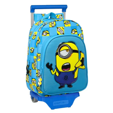 Mochila Escolar com Rodas Minions Minionstatic Azul (26 x 34 x 11 cm) de Minions, Mochilas infantis - Ref: S4306291, Preço: 3...